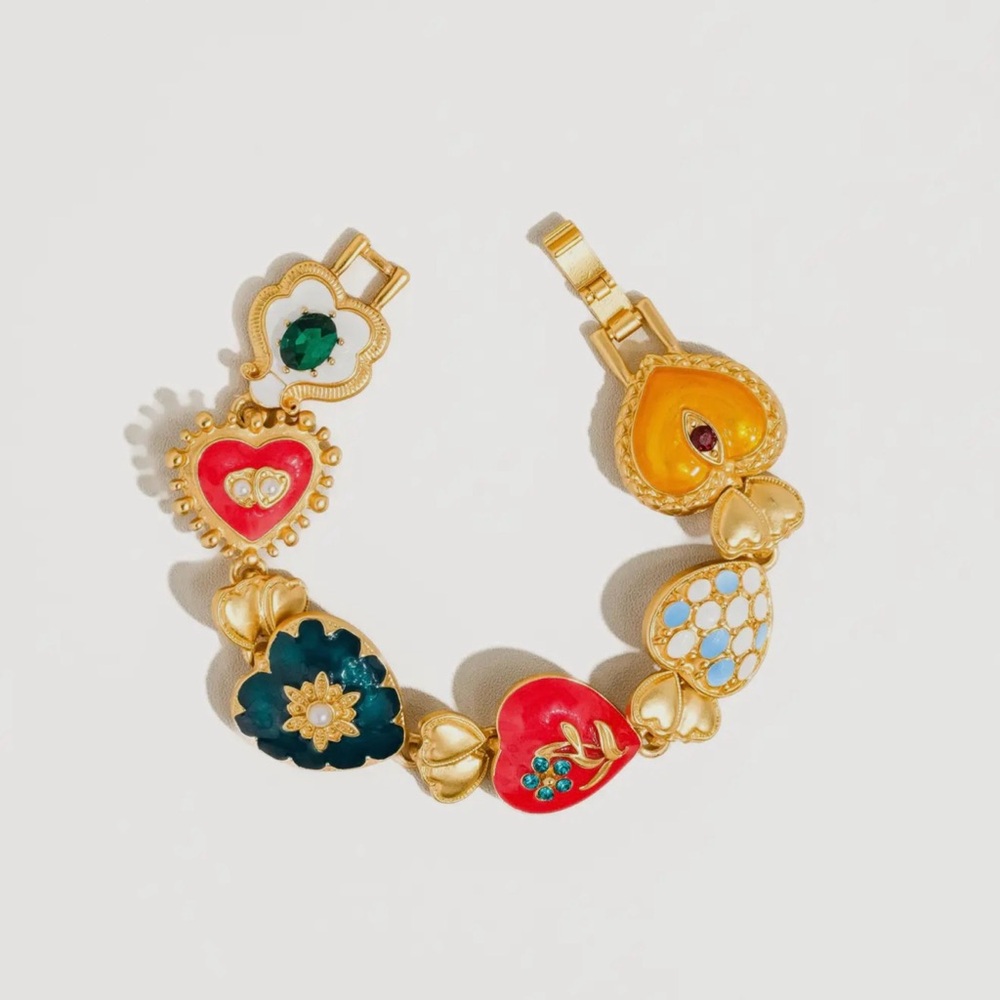 Colorful Heart Charm Bracelet